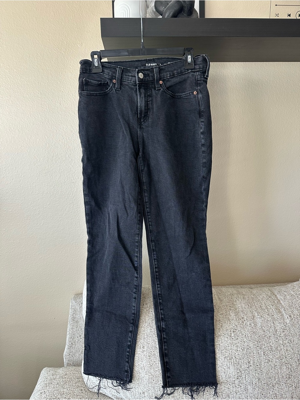 Old Navy Women’s Black Straight-Leg High-Rise Jeans